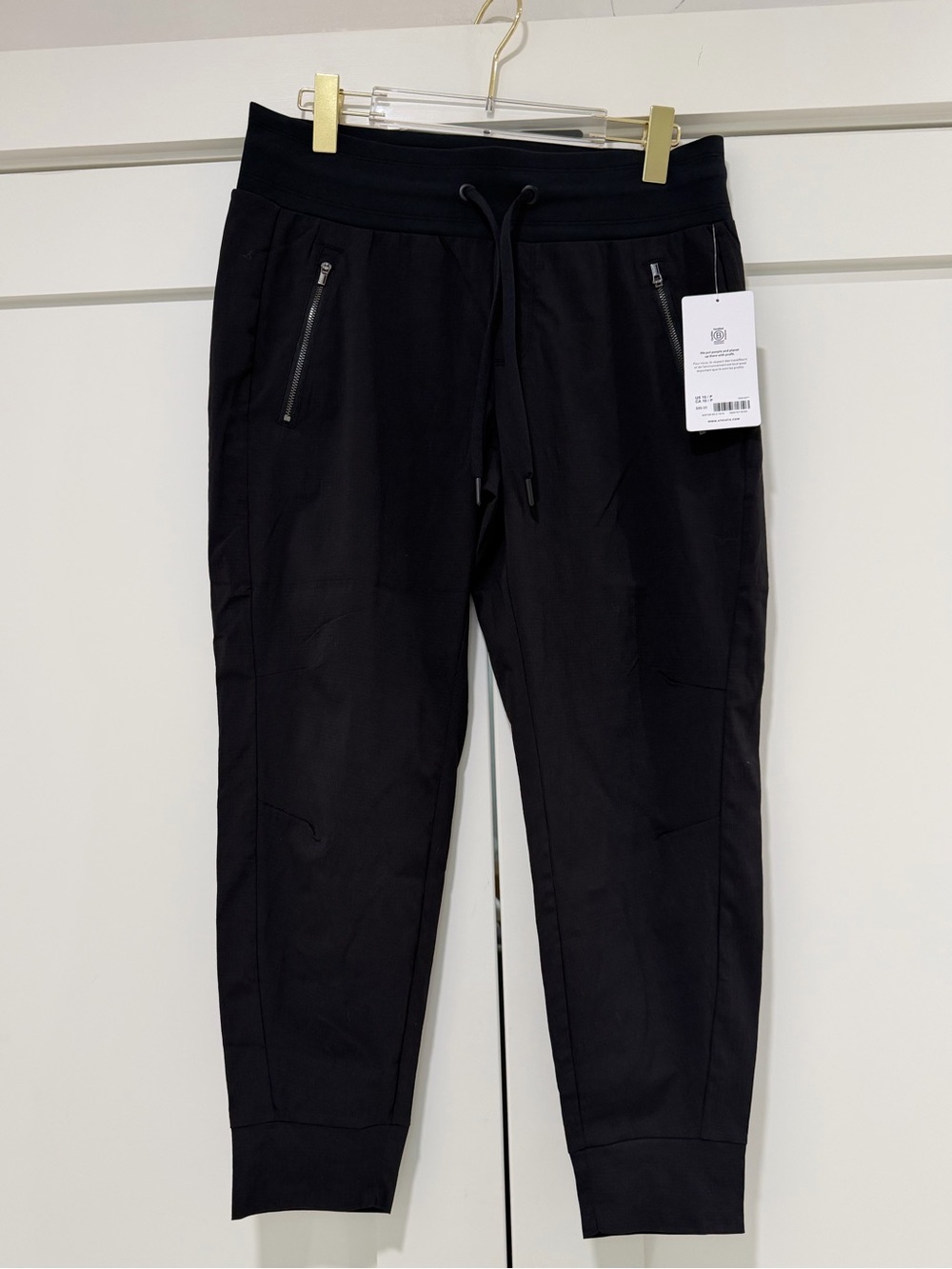 NWT Athleta Black Jogger Pants – Women’s Size 10 Petite - Picture 2 of 11